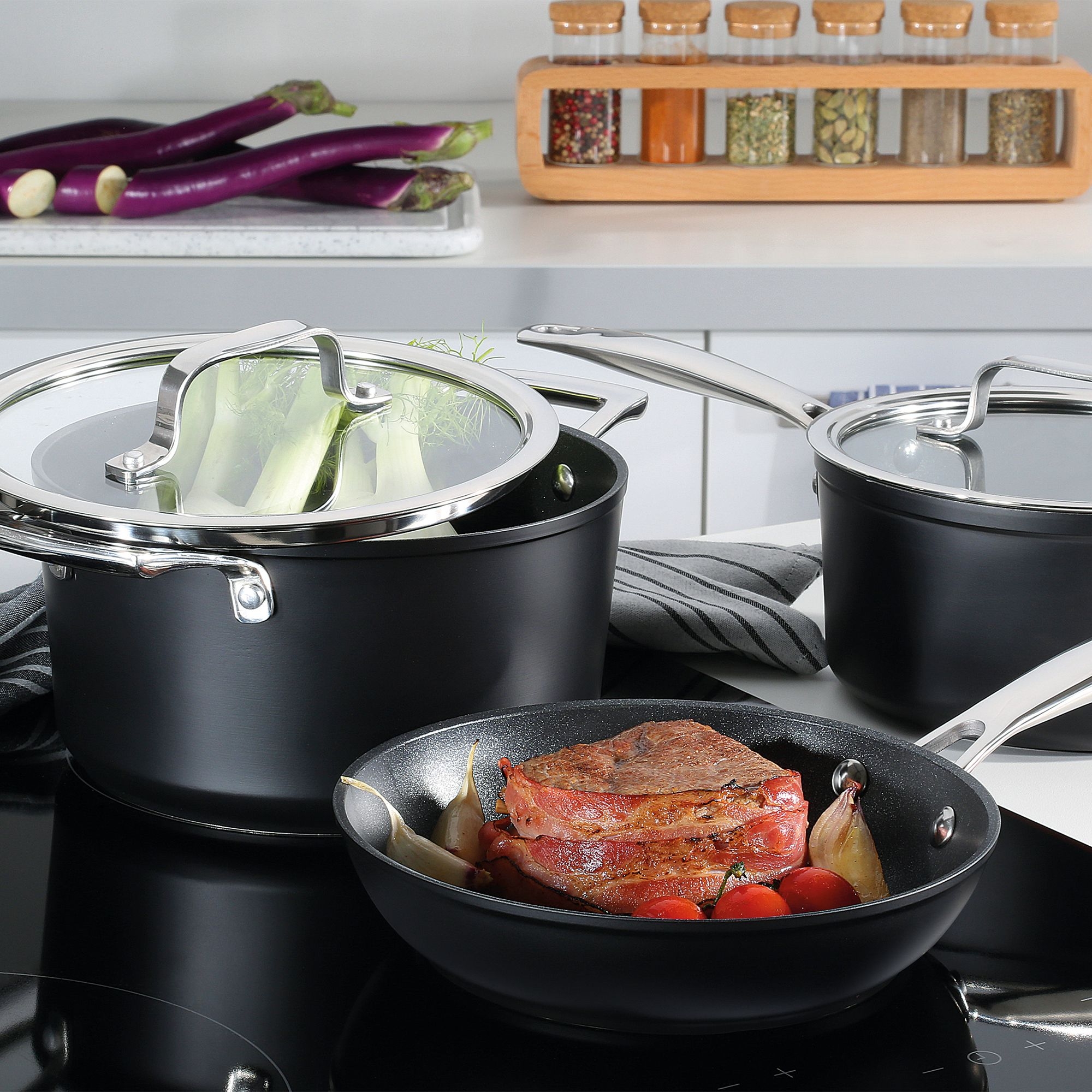 Spring - Roasting pan with glass lid - MERIDIAN INTENSE PRO - 24 cm