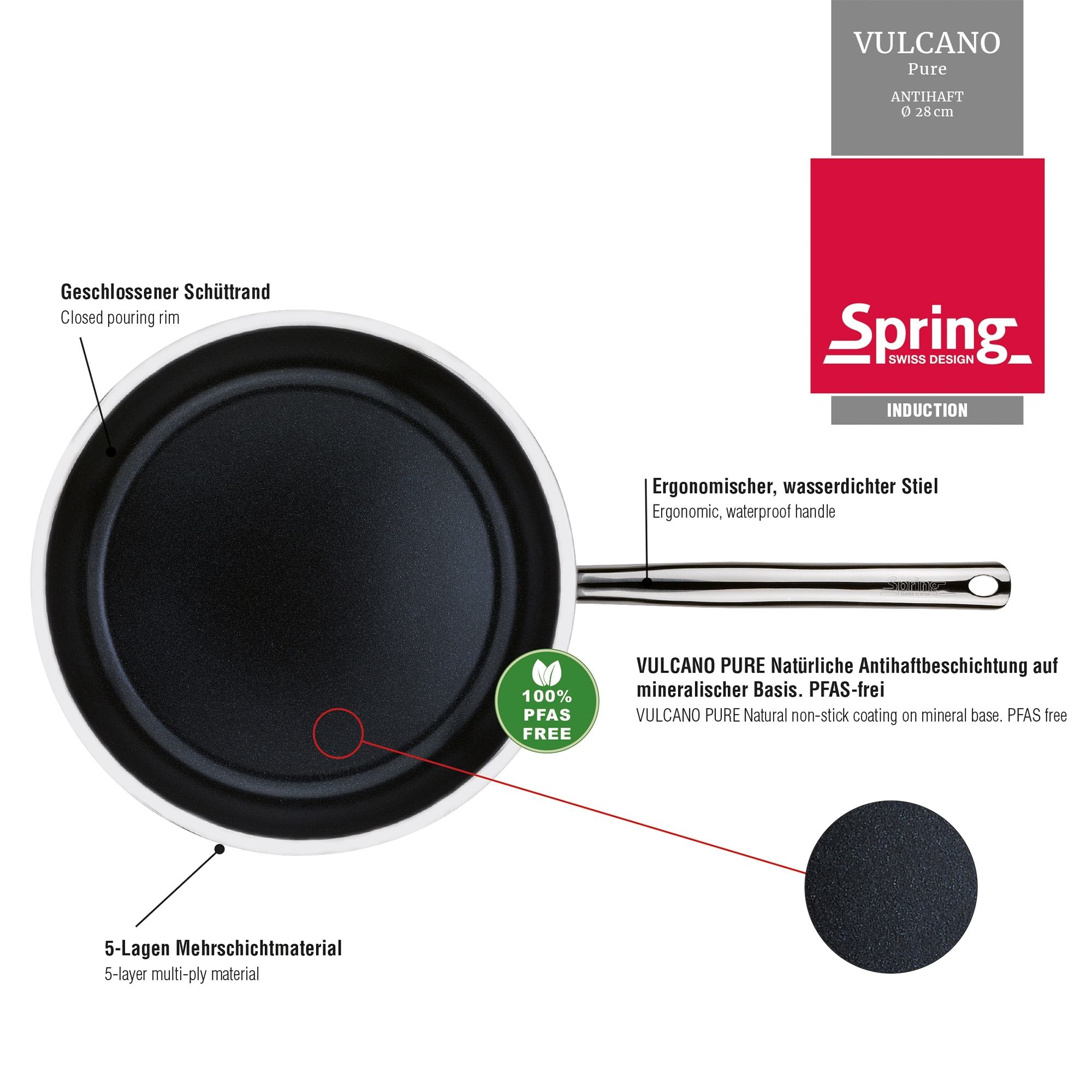 Spring - Frying pan VULCANO PURE - 32 cm
