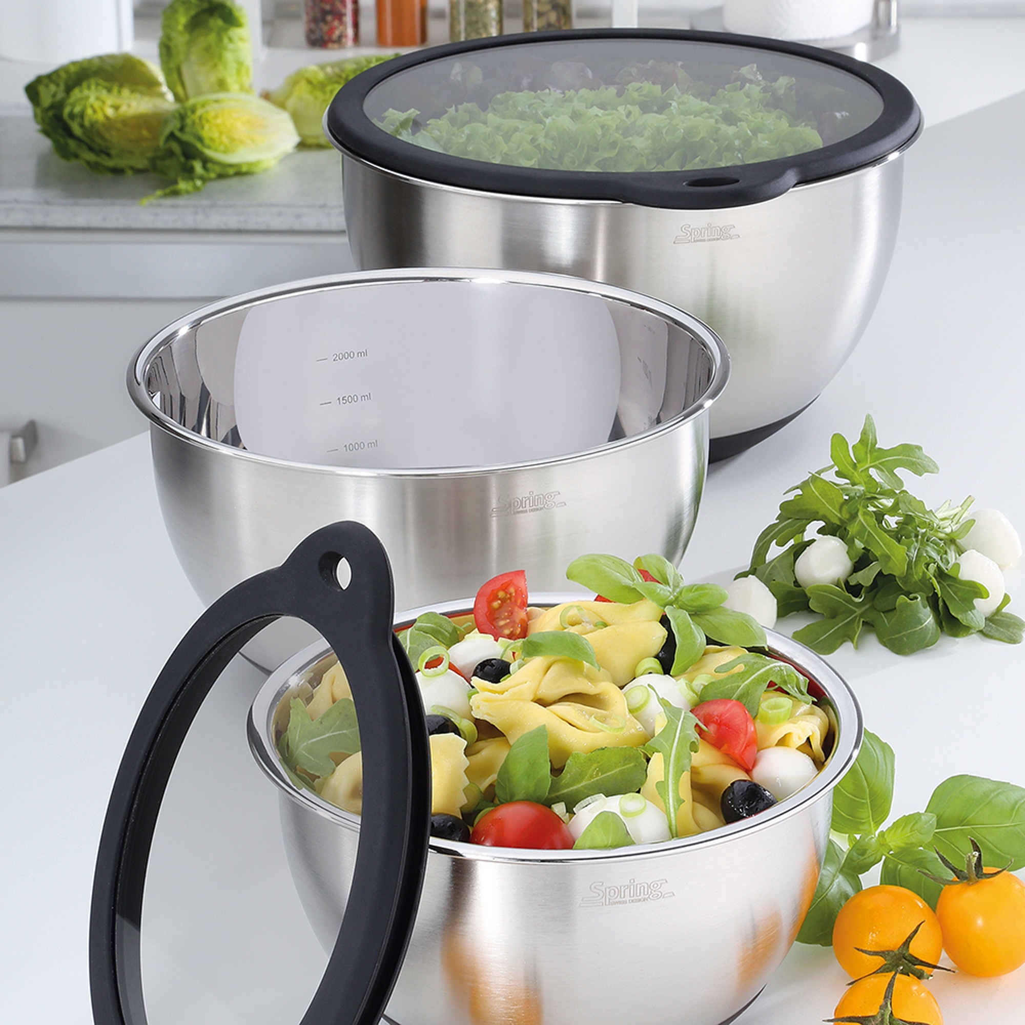 Spring - Schüssel-Set 3-teilig mit Glasdeckel FUSION2+ Spring - Schüssel-Set 3-teilig mit Glasdeckel FUSION2+