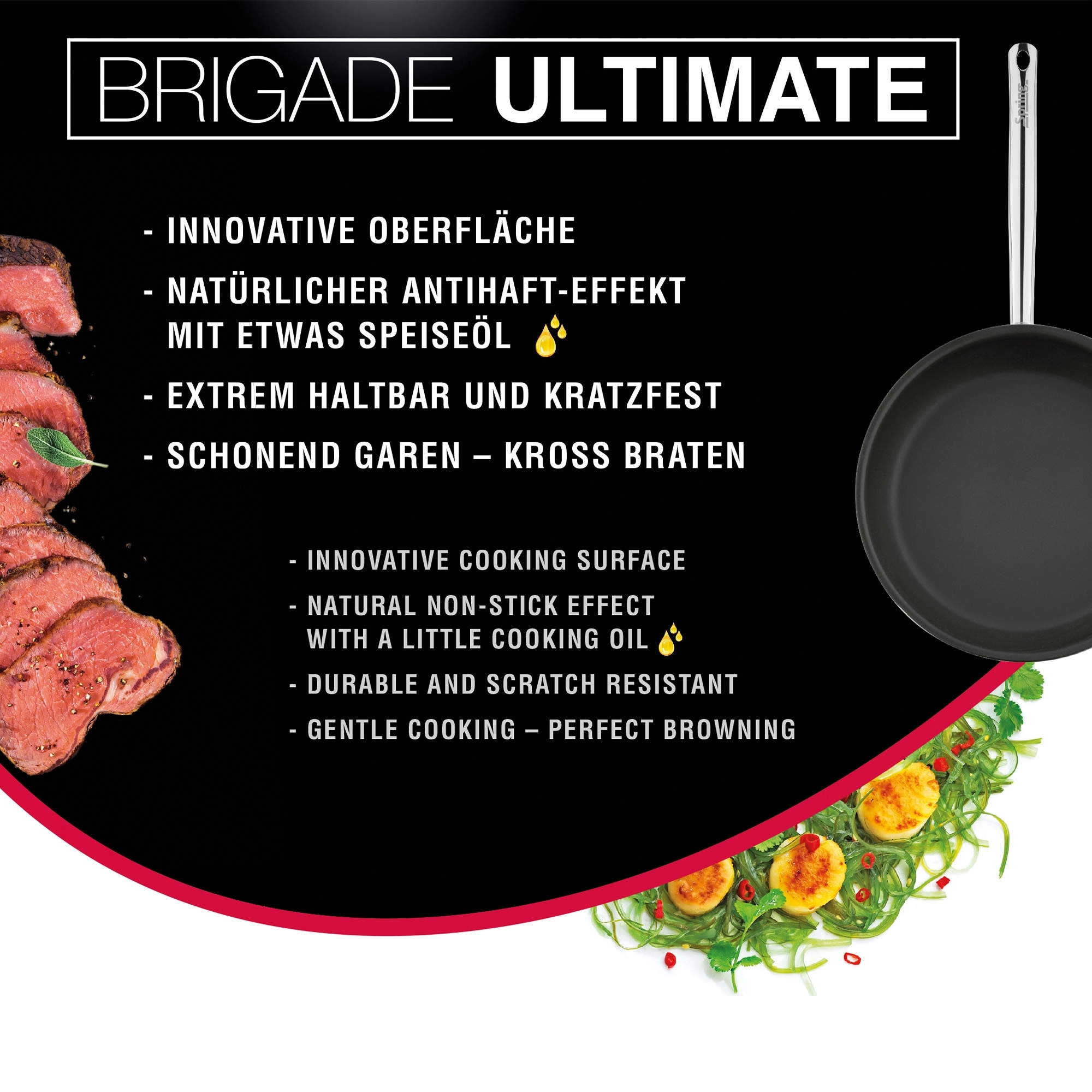 Spring Wokpfanne Brigade Ultimate 28 cm mit Antihaft