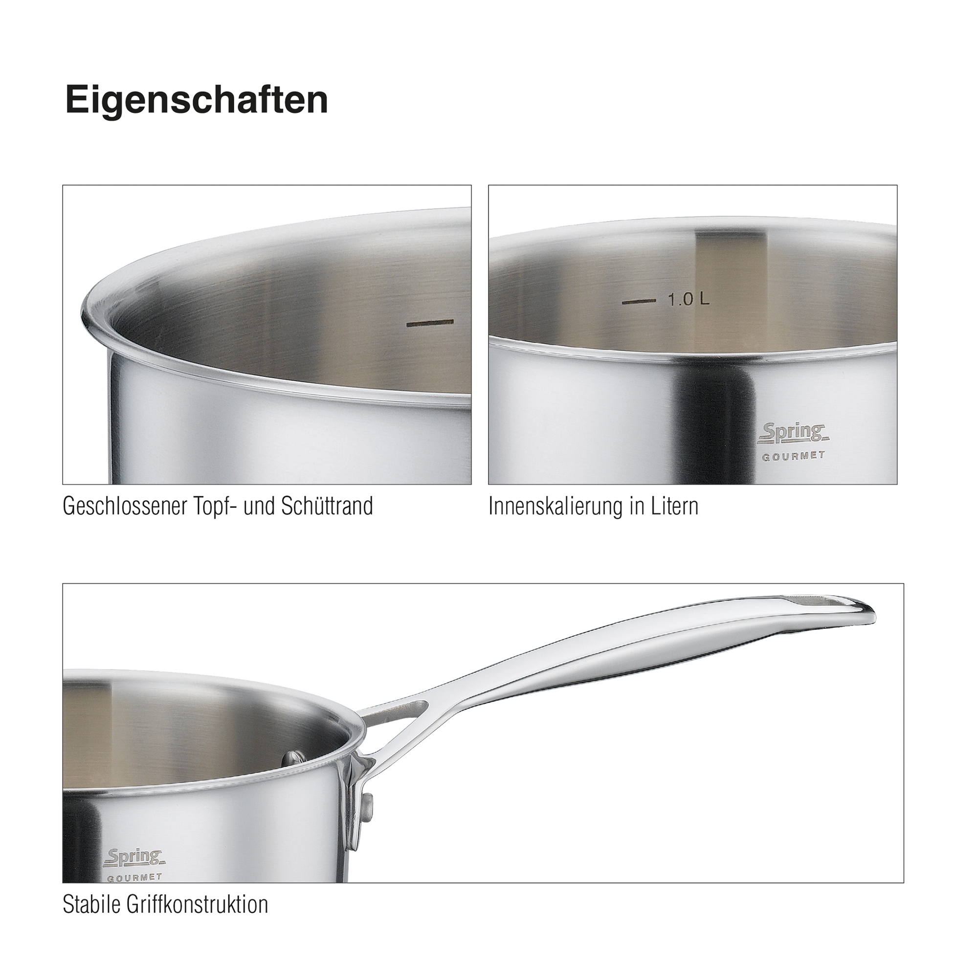 Spring - Stielkasserolle nieder GOURMET - 16 cm